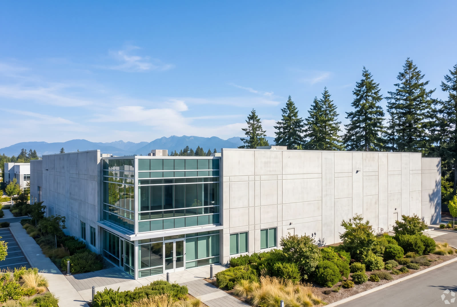 Modern commercial and industrial building representative of the Surrey, BC market